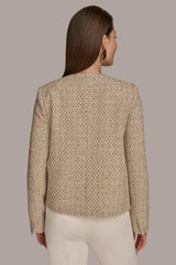 Donna Karan Blazers | Women BUTTON JACKET Ivory/gold