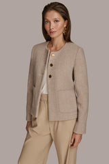 Donna Karan Blazers | Women BUTTON JACKET WITH POCKETS Beige