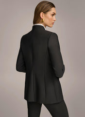 Donna Karan Blazers | Women JACKET WITH BUTTON DETAILS ON SLEEVE Black