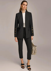 Donna Karan Blazers | Women JACKET WITH BUTTON DETAILS ON SLEEVE Black