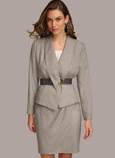 Donna Karan Blazers | Women NOVELTY BELTED JACKET Pearl/cream
