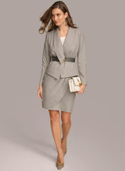 Donna Karan Blazers | Women NOVELTY BELTED JACKET Pearl/cream