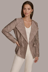 Donna Karan Blazers | Women TEXTURED JACKET WITH TIE BELT Mink