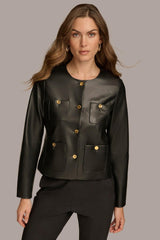 Donna Karan Coats And Jackets | Women BOXY JACKET WITH GOLD BUTTONS Black