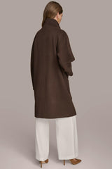 Donna Karan Coats And Jackets | Women FUNNEL NECK COAT Brown