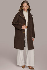 Donna Karan Coats And Jackets | Women FUNNEL NECK COAT Brown