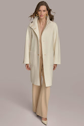 Donna Karan Coats And Jackets | Women FUNNEL NECK COAT Ivory