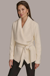 Donna Karan Coats And Jackets | Women JACQUARD WRAP JACKET Ivory