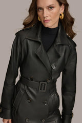 Donna Karan Coats And Jackets | Women LONG LEATHER COAT Black