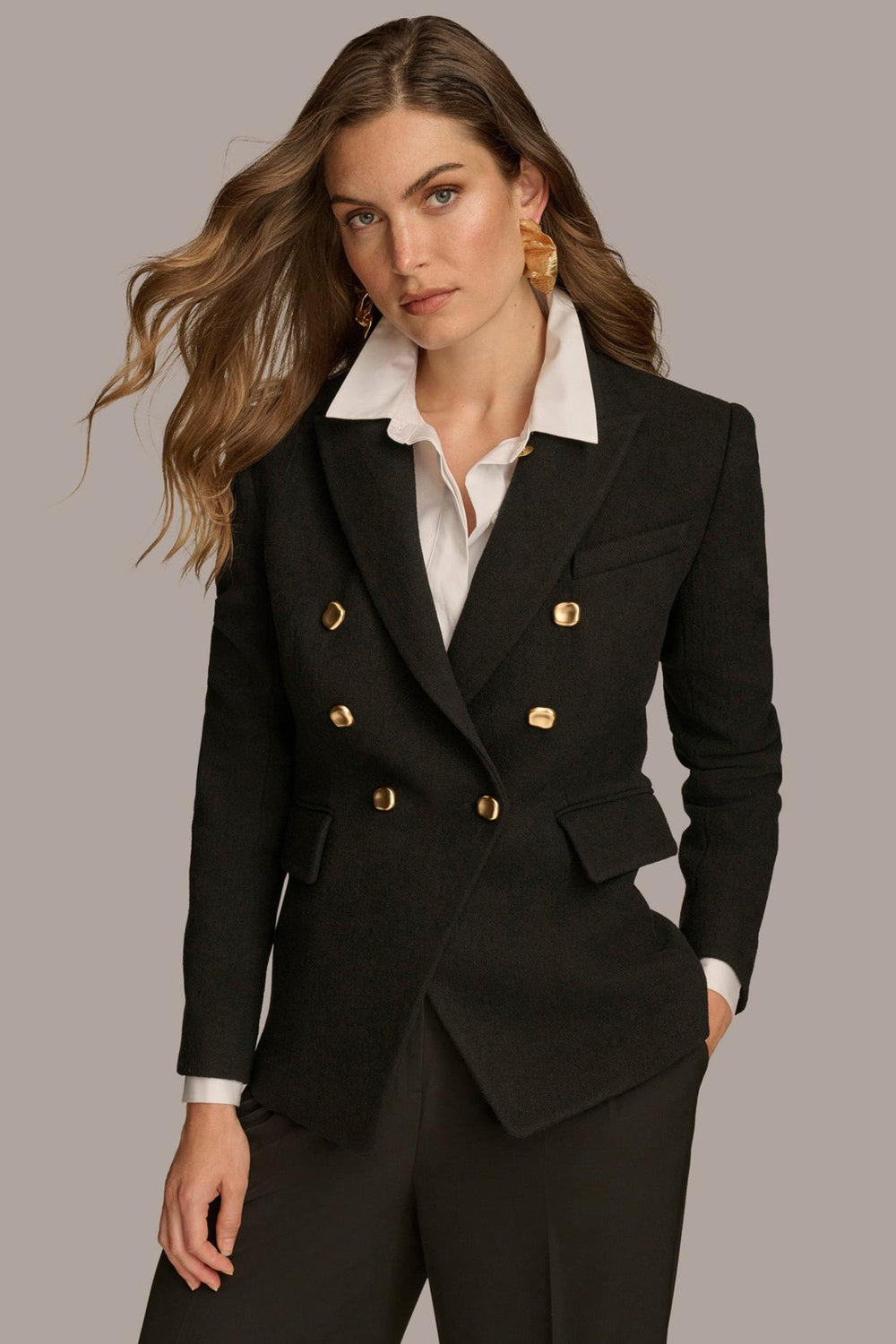 Donna Karan Coats And Jackets | Women WOOL BLAZER JACKET Black