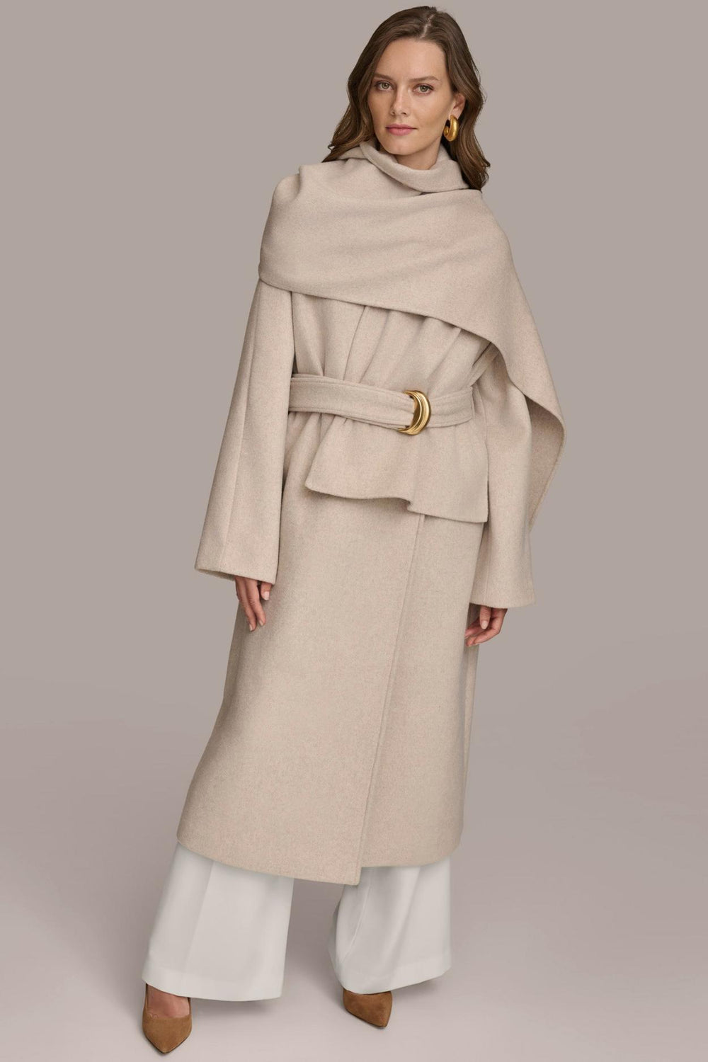 Donna Karan Coats And Jackets | Women WOOL LONG COAT Bone Heather