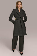 Donna Karan Coats And Jackets | Women WOOL LONG WRAP COAT Black