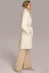 Donna Karan Coats And Jackets | Women WOOL LONG WRAP COAT Ivory