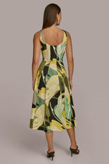 Donna Karan Dresses And Jumpsuits | Women ABSTRACT MIDI FIT AND FLARE DRESS Black