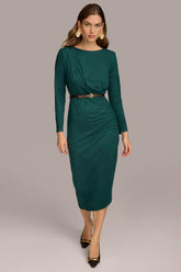 Donna Karan Dresses And Jumpsuits | Women ASYMMETRICAL SKIRT SHEATH DRESS Spruce
