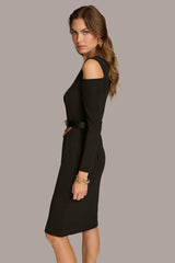Donna Karan Dresses And Jumpsuits | Women COLD SHOULDER DRESS WITH CHAIN BELT Black