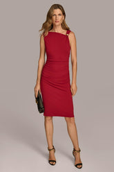 Donna Karan Dresses And Jumpsuits | Women DRESS WITH SHOULDER HARDWARE Metropolitan Red