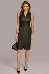 Donna Karan Dresses And Jumpsuits | Women FAUX LEATHER SHEATH DRESS Black