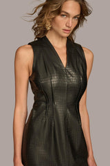 Donna Karan Dresses And Jumpsuits | Women FAUX LEATHER SHEATH DRESS Black