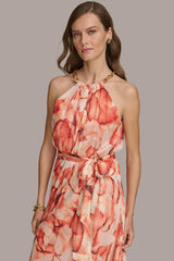 Donna Karan Dresses And Jumpsuits | Women HALTER CHAIN NECK A-LINE DRESS Terracotta Multi