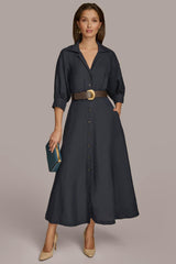 Donna Karan Dresses And Jumpsuits | Women LINEN MIDI SHIRT DRESS Nightfall