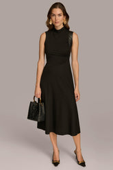 Donna Karan Dresses And Jumpsuits | Women MOCK NECK A LINE MIDI DRESS Black