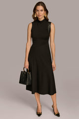 Donna Karan Dresses And Jumpsuits | Women MOCK NECK A LINE MIDI DRESS Black