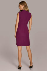 Donna Karan Dresses And Jumpsuits | Women MOCK NECK DRESS WITH SIDE BELT Elderberry