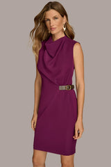 Donna Karan Dresses And Jumpsuits | Women MOCK NECK DRESS WITH SIDE BELT Elderberry