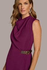 Donna Karan Dresses And Jumpsuits | Women MOCK NECK DRESS WITH SIDE BELT Elderberry