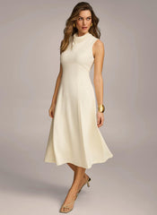 Donna Karan Dresses And Jumpsuits | Women MOCK NECK MIDI Cream
