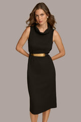Donna Karan Dresses And Jumpsuits | Women MOCK NECK MIDI DRESS WITH BELT Black