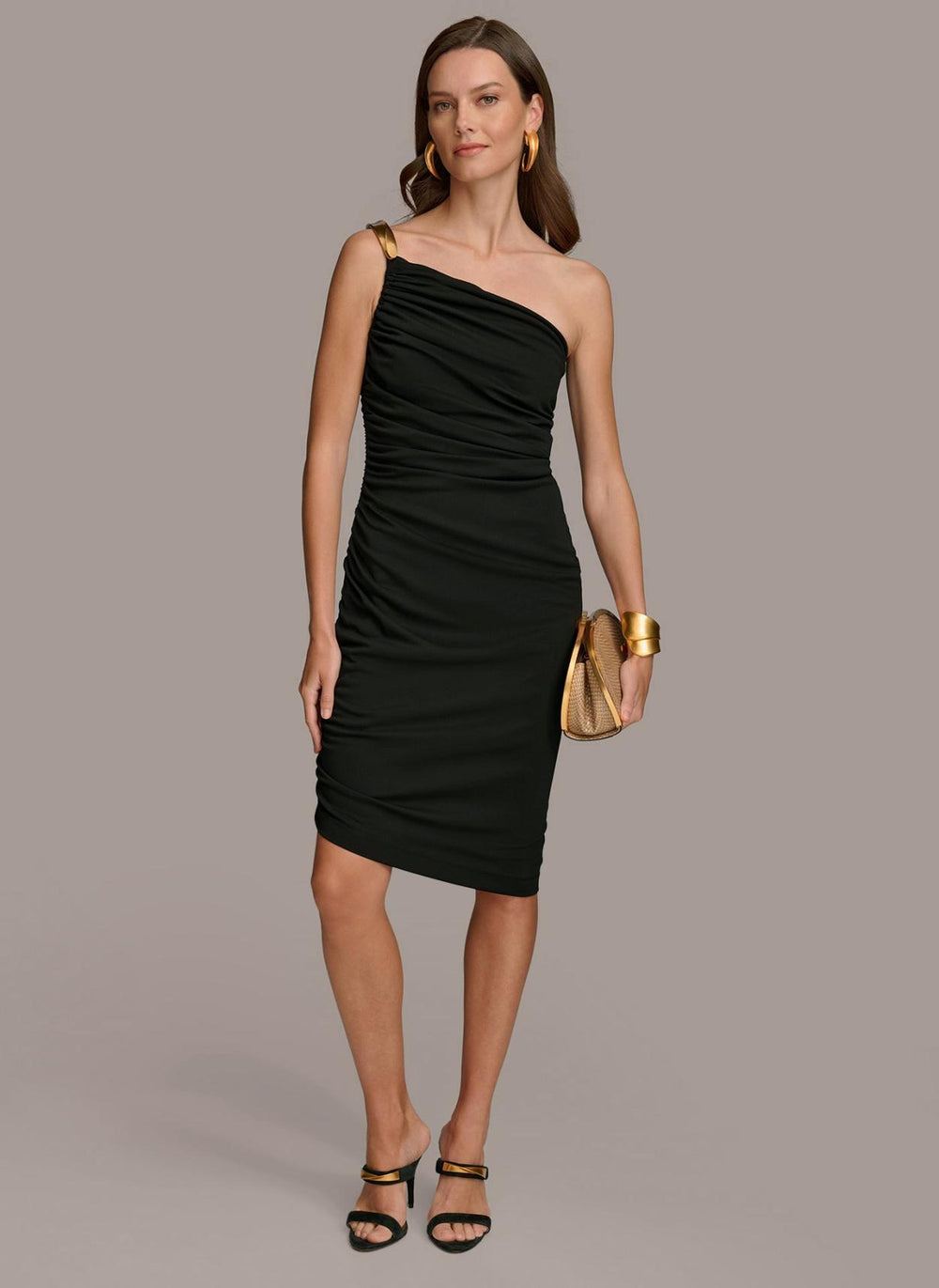 Donna Karan Dresses And Jumpsuits | Women ONE SHOULDER RUCHED DRESS Black