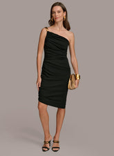 Donna Karan Dresses And Jumpsuits | Women ONE SHOULDER RUCHED DRESS Black