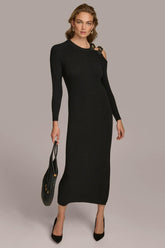 Donna Karan Dresses And Jumpsuits | Women ONE SIDED COLD SHOULDER MIDI DRESS Black