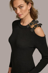 Donna Karan Dresses And Jumpsuits | Women ONE SIDED COLD SHOULDER MIDI DRESS Black