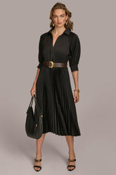 Donna Karan Dresses And Jumpsuits | Women PLEATED SHIRT DRESS Black