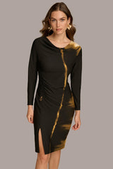 Donna Karan Dresses And Jumpsuits | Women PRINT COWL NECK DRESS Gold Multi