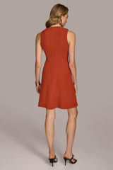 Donna Karan Dresses And Jumpsuits | Women RIBBED DRESS WITH BUTTONS Burnt Orange