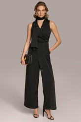 Donna Karan Dresses And Jumpsuits | Women SATIN V NECK JUMPSUIT Black