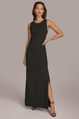 Donna Karan Dresses And Jumpsuits | Women SCUBA GOWN WITH HOT FIX TRIM Black
