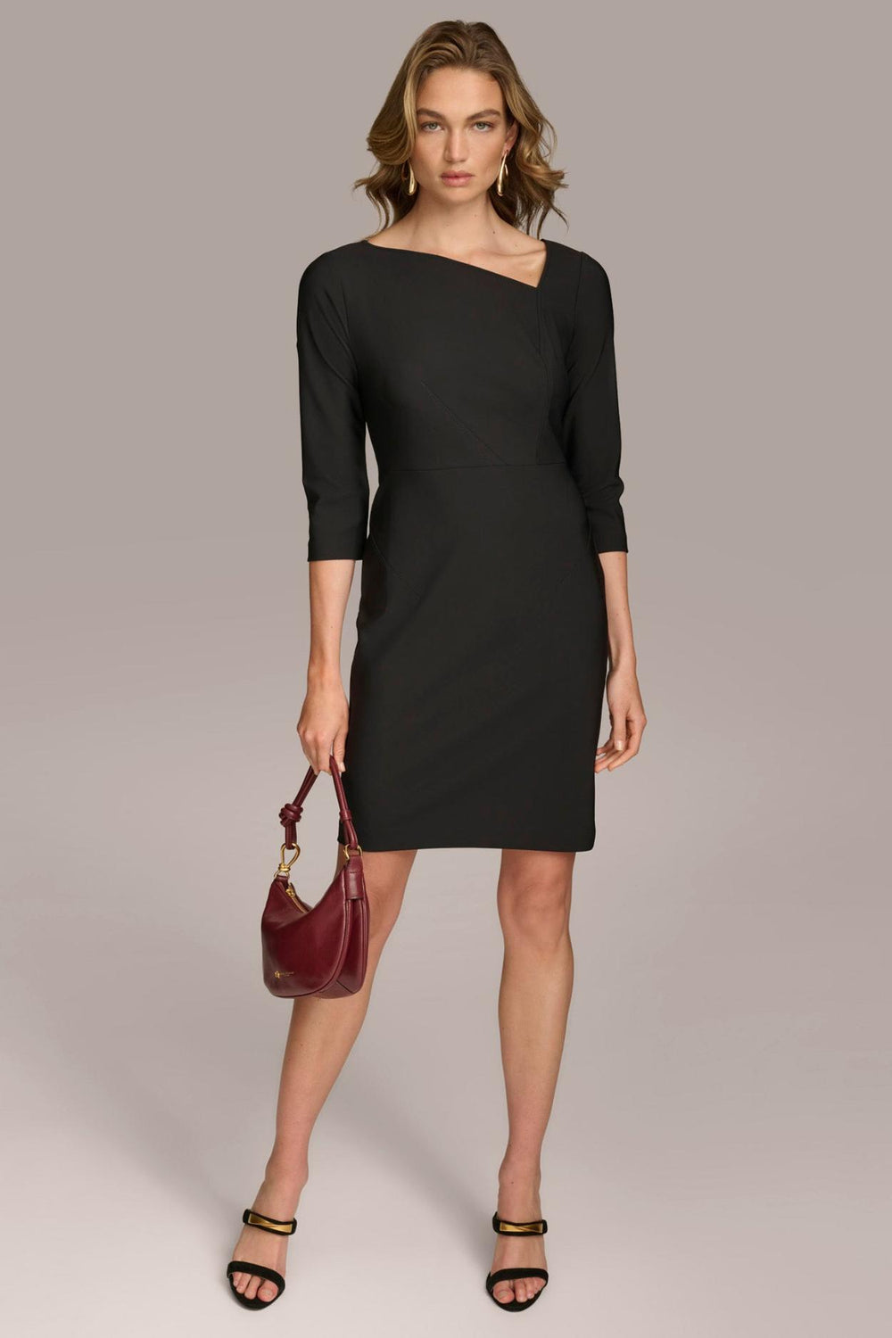 Donna Karan Dresses And Jumpsuits | Women SHEATH DRESS WITH ASYMMETRICAL NECK Black