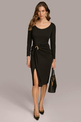 Donna Karan Dresses And Jumpsuits | Women SHEATH ROUCHED SIDE DRESS Black