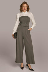 Donna Karan Dresses And Jumpsuits | Women SHIRT AND CORSET COMBO JUMPSUIT Grey