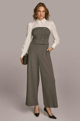 Donna Karan Dresses And Jumpsuits | Women SHIRT AND CORSET COMBO JUMPSUIT Grey