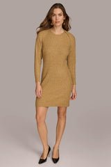 Donna Karan Dresses And Jumpsuits | Women SWEATER DRESS WITH SHRUG Gold