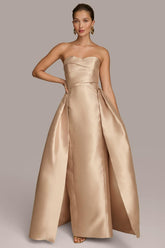 Donna Karan Dresses And Jumpsuits | Women SWEETHEART GOWN WITH OUTER SKIRT Gold