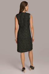 Donna Karan Dresses And Jumpsuits | Women TWEED A LINE DRESS WITH FRONT ZIPPER Black