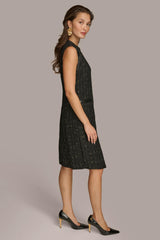 Donna Karan Dresses And Jumpsuits | Women TWEED A LINE DRESS WITH FRONT ZIPPER Black