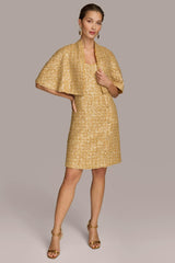 Donna Karan Dresses And Jumpsuits | Women TWO PIECE SEQUIN DRESS AND SHRUG Gold